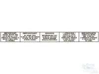 Alle - Label in the windshield (maintenance note). 5 lingual. Suitable for Citroen 2CV. Original-