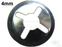 Citroen-2CV - Retaining tie-clip (locking clip), for 4mm pins (securement of emblems). Per piece. Or. No