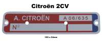 citroen 2cv engine block type plate a06635 colour red 2cv6 P16915 - Image 1