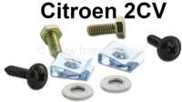 Citroen-2CV - 2CV, Radiator grill screw set. Only suitable for original radiator grill (16415 + 16416). 