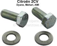 Citroen-2CV - Engine suspension fixing bolt (2 item). For the securement of the metal fixture at the eng