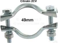 Citroen-2CV - 2CV6, exhaust clip 49mm, for transition manifold to heat exchanger and transition heat exc