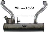 Citroen-2CV - 2CV6, front muffler from high-grade steel! Never again rust! Suitable for Citroen 2CV6.
