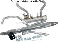 Citroen-2CV - AK400/Mehari, exhaust completely with mounting material. Suitable for Citroen AK400 + Meha