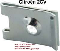Citroen-2CV - 2CV, Fender rear, 3 sheet metal nut galvanizes. (Securement fender at the interior fender)