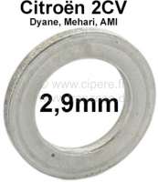 Alle - Kingpin spacer (distance disk). Heavy one: 2,9mm. Suitable for Citroen 2CV. Per piece! Or.