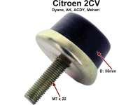 Citroen-2CV - Rubber stop for the front axle (small, round version), mounts laterally at the chassis. Su
