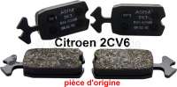 Citroen-2CV - Brake pads in front, suitable for Citroen 2CV (original). Installed from year of construct
