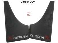 Citroen-2CV - 2CV, Fender in front, mud guard set (2 fittings) with logo. From rubber, the logo is raise