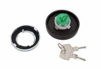 Citroen-2CV - Fuel filler cap lockable, color black. Suitable for Citroen 2CV, Dyane, DS, HY.