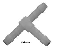 T-connector fuel pipe, 4mm, also suitable for screen wash.