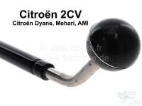 Citroen-2CV - Gear shift knob (ball), from synthetic with chrome ring! Color black. Suitable for Citroen