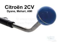 Citroen-2CV - Gear shift knob (ball), from synthetic with chrome ring! Color blue (Azul). Suitable for C