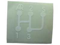 Citroen-DS-11CV-HY - Label for the gear shift, color white. Suitable for Citroen 2CV up to year of construction