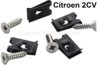 Citroen-2CV - 2CV, Handle pan door opener screw set (for both sides). Suitable for Citroen 2CV Special (