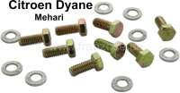 Sonstige-Citroen - Headlamp casing screw set (8x). Suitable for Citroen Dyane + Mehari.