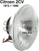 Citroen-2CV - Headlight insert round, Left-hand-drive, double-filament bulb. Suitable for Citroen 2CV6, 