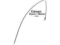 Citroen-2CV - Headlight vertical adjustment Bowden cable, suitable for Citroen Dyane + Mehari. Old model