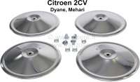 Citroen-2CV - Wheel cover set completely, consisting of 4x wheel covers, 4x wheel cover screw, 4 x box n