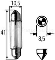 Citroen-DS-11CV-HY - Festoon bulb 10W, 12 Volt. 11x43mm. Base SV8.5