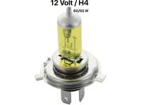 Renault - Bulb 12 Volt, H4, 55/60 Watt, in yellow!!!  This H4 lamp is completely coloured in yellow.