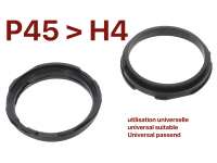 Citroen-2CV - Bulb adapter rings (2 pieces), from double filament bulb to H4. With this, every headlight