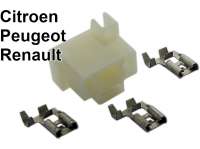 Renault - Bulb base (plug) for headlamp. Double-filament bulb + H4. Suitable for Citroen 2CV, HY, DS