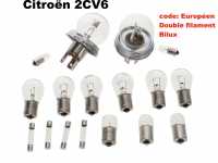 citroen 2cv illuminant double filament bulb set 12 volt 2cv6 bulbs consisting 2x P14694 - Image 1