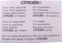 Renault - Label suitable for the guarantee, for Citroen 2CV, Dyane starting from 1977. The guarantee