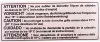 Alle - Label suitable for the winter protection, for Citroen 2CV, Dyane. In 4 languages.