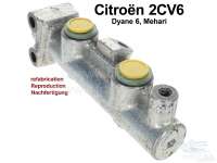 Citroen-2CV - Master brake cylinder, LHM brake system. Dual circuit brake system. Reproduction. Suitable