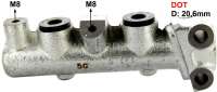 Citroen-2CV - Master brake cylinder, brake system DOT. Dual circuit brake system. Suitable for Citroen 2