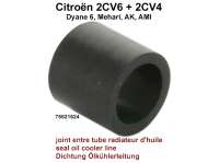 Citroen-2CV - Oil cooler line seal, from rubber. Per piece! The rubber seals the oil cooler line in the 