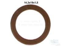Citroen-DS-11CV-HY - Copper sealing ring, diameter inside 14,3mm. (14,3x19x1,5)
