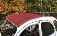 Alle - 2CV old, soft top hood long darker red (Rouille) with normal back window. External locking