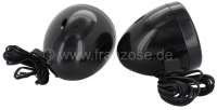 Citroen-2CV - Car deck speaker pair with 7 cm round casing, bracket included. Black color. Diameter: 104