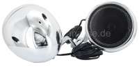 Peugeot - Car deck speaker pair with 7 cm round casing, bracket included.  Chrome-colored. Diameter: