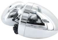 Peugeot - Car deck speaker pair with 7 cm round casing, bracket included.  Chrome-colored. Diameter: