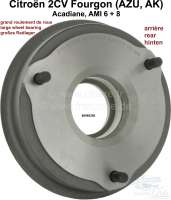 Citroen-2CV - Rear brake drum, new part. 180mm diameter, for the large wheel bearing. Suitable for Citro