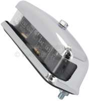 Citroen-2CV - License plate light made of metal. Chrom-plated. Width: 116mm. Depth: 51mm. Overall height