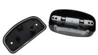 Peugeot - Number plate light, with a black housing and flat mounting base. Suitable for Citroën AK,