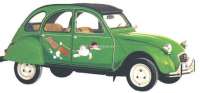 Citroen-2CV - Sause Ente adhesive kit, Citroen 2CV. Reproduction from the original supplier! 4-coloured.