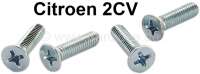 Citroen-2CV - Screw set (4x) for one door lock cover (from synthetic). Suitable for Citroen 2CV with hig