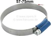 Citroen-2CV - Hose clamp 57-75mm, especially for radiator hose. Vintage look. Embossed band with raised 