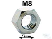 Alle - M8, nut for  12mm wrenche. (Metal) (e.g. carburetor on intake manifold 2CV).
