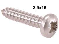 Alle - Screw cross lens head (3,9x16) from stainless steel, for round indicator + stop light. For