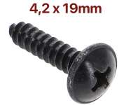 Alle - Sheet metal driving screw with large head, black galvanizes. Measurements: 4.2 x 19 mm.