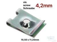 Citroen-2CV - Sheet metal nut, 4,2. For sheet metal driving screw with 4,2mm core diameter. Dimension: 1