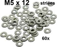 Renault - Washer corrugated M5x12 (French name: Striees). Content: 60 units. These grooved washers w