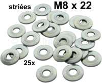Peugeot - Washers corrugated M8x22 (French name: Striees). Content: 25 units. These grooved washers 